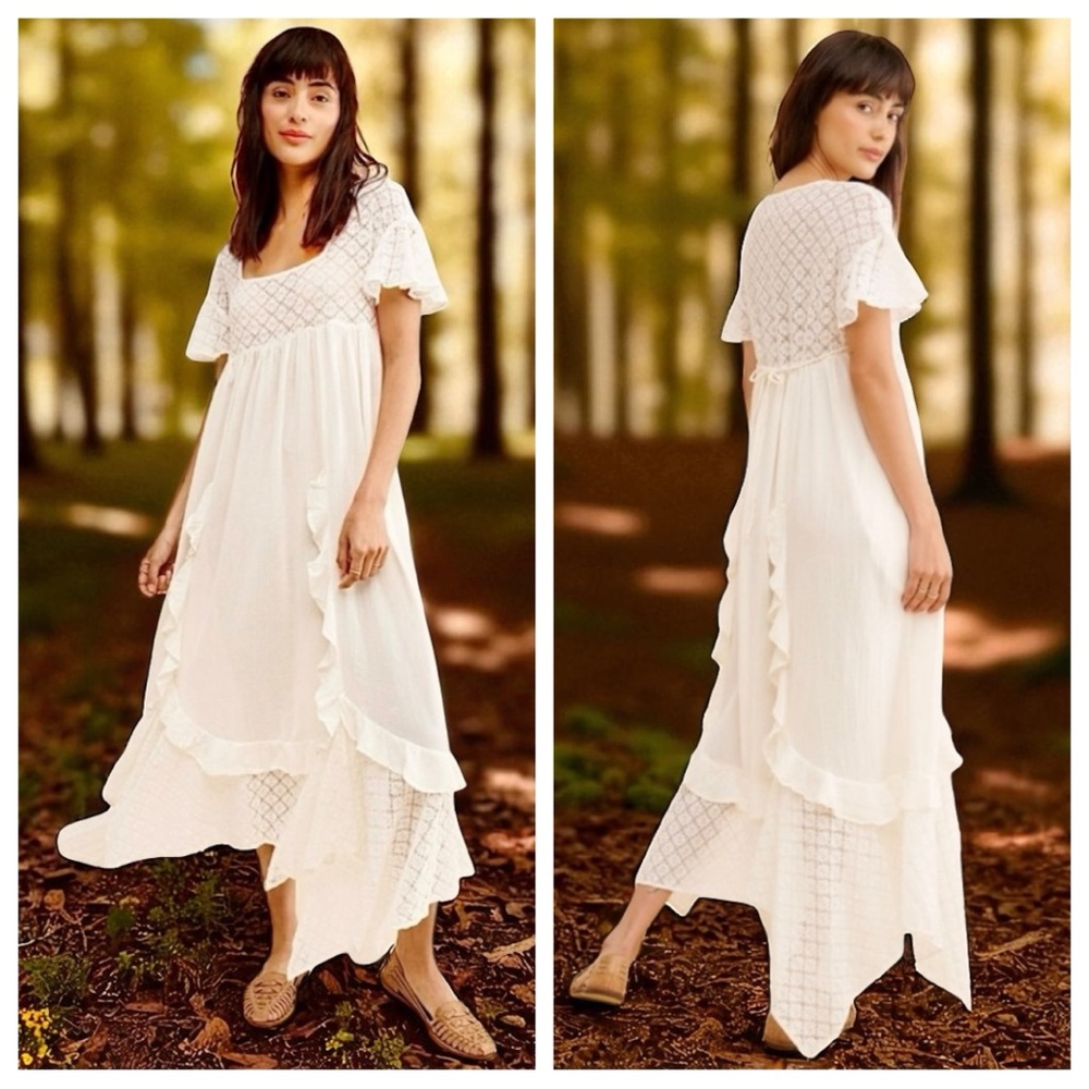 Free People Bring The Romance Midi Dress in White - Picture 6 of 6